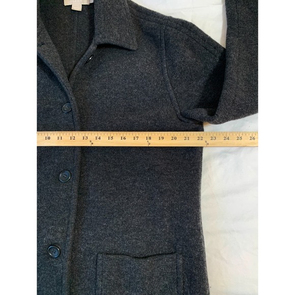 J Crew Vintage 90s Boiled Wool Jacket / Dark Gray Driving Jacket / Size PL - Picture 10 of 14